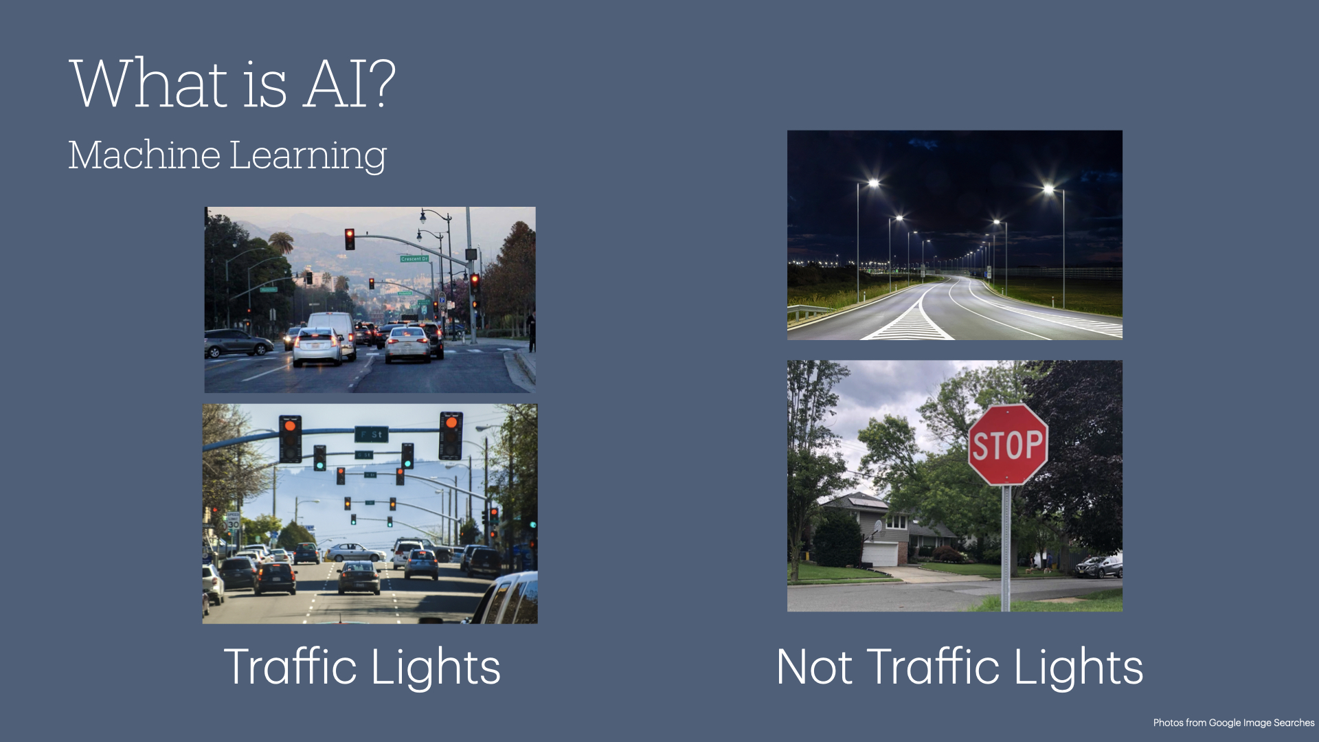 Machine learning relies on labelled data (e.g. this is a picture of a traffic light and this is *not* a picture of a traffic light).