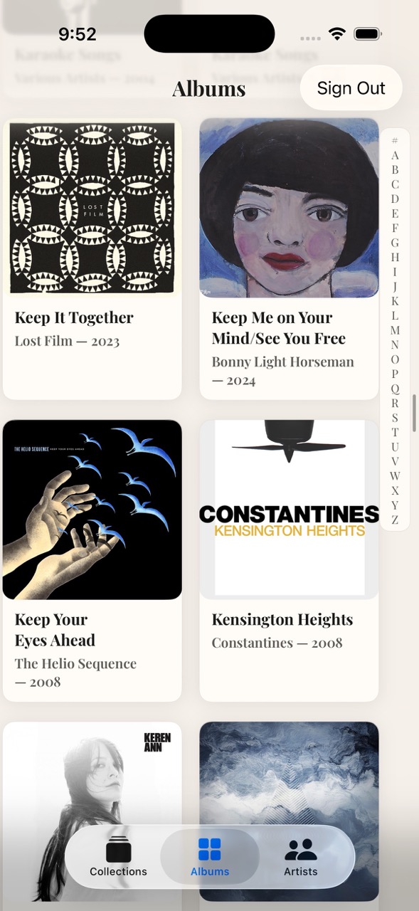 An updated albums view