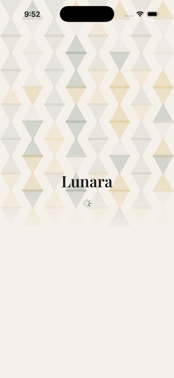 Lunara launch screen